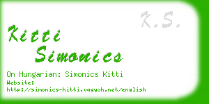 kitti simonics business card